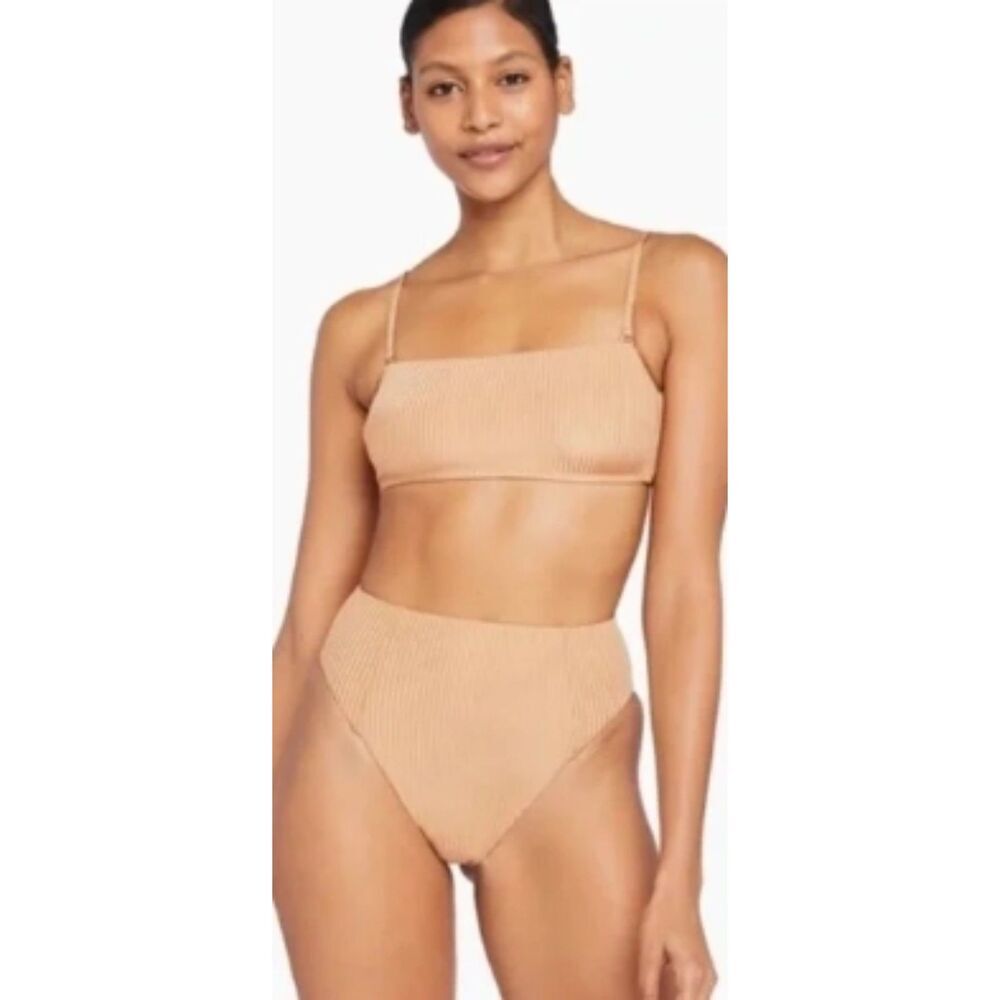 Vitamin X mila eco rib bandeau top and high rise bottoms fits like medium